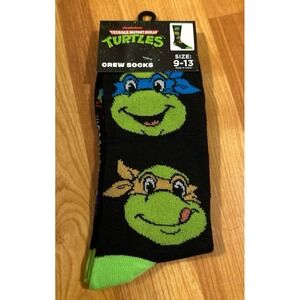 Nickelodeon Teenage Mutant Ninja Turtles Adult Size 9-13 Black Crew Socks